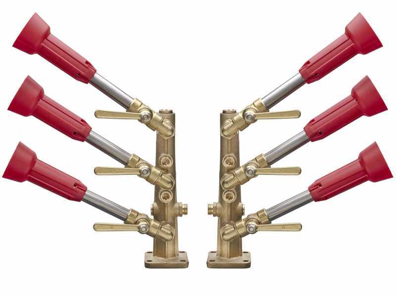 Coppia cannoni irrorazione con getti in ottone turbo 3 + 3 per trattamenti